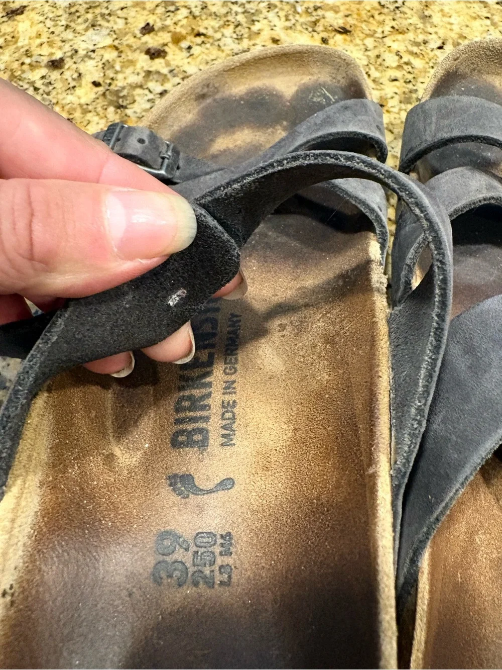 Birkenstock Franca Grey Leather Strap Sandals 39 US 8-8-5